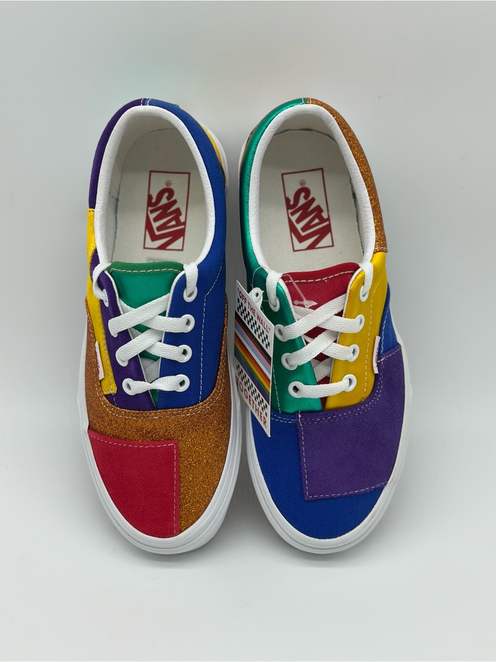 Vans Multi-Color Low Top Sneakers in Purple, Blue, Yellow, Red, Gold - Picture 3 of 10